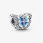 PANDORA Sterling Silver Blue Sparkling Butterfly Charm 790761C01