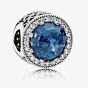 PANDORA Sterling Silver Cubic Zirconia Blue Radiant Heart Charm 791725NMB