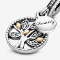 PANDORA Sterling Silver & 14ct Yellow Gold Family Tree Dangle Charm 791728CZ