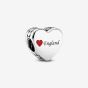 PANDORA Sterling England Red Enamel Love Heart Charm 792015_E024