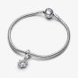 PANDORA Sterling Silver Cubic Zirconia Sparkling Pet Paw Print Dangle Charm 792247C01