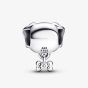 PANDORA Sterling Silver Cubic Zirconia Dog & Bone Charm 792254C01
