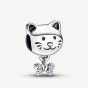 PANDORA Sterling Silver Cubic Zirconia Cat & Bow Charm 792255C01