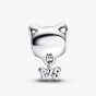 PANDORA Sterling Silver Cubic Zirconia Cat & Bow Charm 792255C01