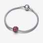 PANDORA Sparkling Pave Round Pink Charm 792630C03