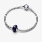 PANDORA Sterling Silver Faceted Blue Murano Shimmer Glass Charm 792984C00
