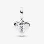 PANDORA Sterling Silver Cubic Zirconia Red Heart & Keyhole Dangle Charm 793119C01
