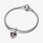 PANDORA Sterling Silver Cubic Zirconia Red Heart & Keyhole Dangle Charm 793119C01