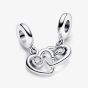 PANDORA Sterling Silver Cubic Zirconia Forever & Always Double Charm 793232C01