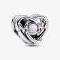 PANDORA Sterling Silver Cubic Synthetic Pearl Openwork Mum Heart Charm 793233C01