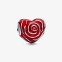 PANDORA Red Enamel Rose Heart Charm 793673C01