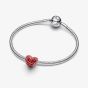 PANDORA Red Enamel Rose Heart Charm 793673C01