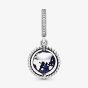PANDORA Sterling Silver Cubic Zirconia Blue Spinning Globe Charm 798021CZ