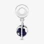 PANDORA Sterling Silver Cubic Zirconia Blue Spinning Globe Charm 798021CZ
