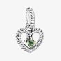 PANDORA Sterling Silver Green Cubic Zirconia August Birthstone Dangle Charm 798854C10