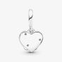 PANDORA Silver Cats & Hearts Double Dangle Charm 799546C01