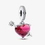 PANDORA Red Heart Arrow Murano Glass Charm 793085C01