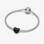 PANDORA Sterling Silver Black Heart Charm 793337C04
