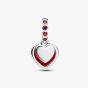 PANDORA Red Murano Glass Heart Double Dangle Charm 794429C01