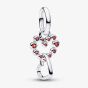 PANDORA Silver & Red Connected Hearts Dangle Charm 794435C01