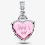 PANDORA I Love You Mom Pink Dangle Charm 794464C01