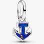 PANDORA Silver & Blue Anchor Mini Dangle Charm 794610C01