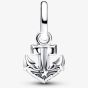 PANDORA Silver & Blue Anchor Mini Dangle Charm 794610C01