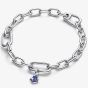 PANDORA Silver & Blue Anchor Mini Dangle Charm 794610C01