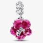 PANDORA Silver & Cubic Zirconia Hibiscus Dangle Charm 794698C01
