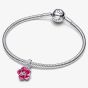 PANDORA Silver & Cubic Zirconia Hibiscus Dangle Charm 794698C01