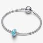 PANDORA Silver & Turquoise Murano Glass Glitter Charm 794701C01