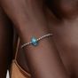 PANDORA Silver & Turquoise Murano Glass Glitter Charm 794701C01