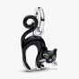 PANDORA Sterling Silver Glow In The Dark Black Cat Dangle Charm 794769C01