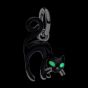 PANDORA Sterling Silver Glow In The Dark Black Cat Dangle Charm 794769C01