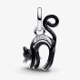 PANDORA Sterling Silver Glow In The Dark Black Cat Dangle Charm 794769C01