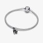 PANDORA Sterling Silver Glow In The Dark Black Cat Dangle Charm 794769C01