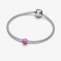 PANDORA Sterling Silver Pink Happy Face Mini Charm 794815C01