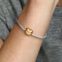 PANDORA Moments Silver 14ct Gold Heart Clasp Bracelet 568707C00