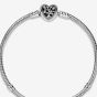PANDORA Silver Family Tree Heart Clasp Snake Chain Bracelet 598827C01