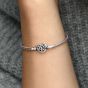 PANDORA Silver Family Tree Heart Clasp Snake Chain Bracelet 598827C01