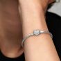 PANDORA Moments Silver Sparkling Heart Clasp Bracelet 590727CZ