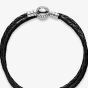 PANDORA Double Black Leather Bracelet 590745CBK