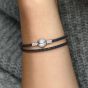 PANDORA Double Black Leather Bracelet 590745CBK