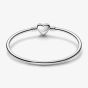 PANDORA Moments Silver Butterfly Heart Clasp Bangle 592593C01