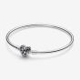 PANDORA Silver Celestial Heart Clasp Bangle 593400C01