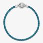PANDORA Moments Seashell Clasp Turquoise Leather Bracelet 598951C01