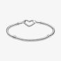 PANDORA Moments Silver Heart Closure Snake Chain Bracelet 599539C00