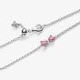 PANDORA Silver Pink Cubic Zirconia Bow Bracelet 594234C01