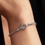 PANDORA Silver Pavé Clasp Foxtail Chain Charm Bracelet 594462C01