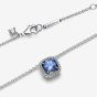 PANDORA Silver Sparkling Square Blue Halo Pendant Necklace 393560C01-45